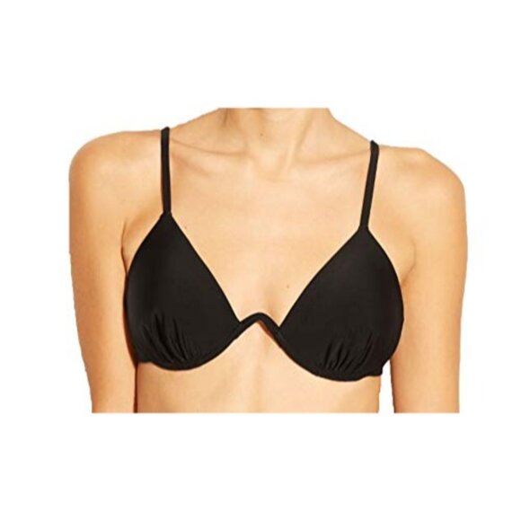 Xhilaration Women's V Wire Underwire Bikini Top - Black - Small - Picture 2 of 3